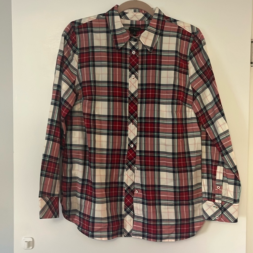 Talbots plaid button down